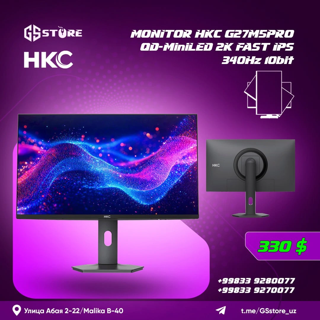 HKC G27H5PRO QD-MiniLED 2K FAST IPS 340Hz 10bit